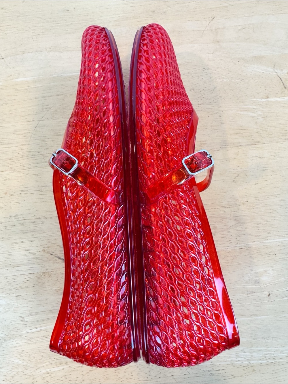 Intentionally Blank, Red Maryjane Jelly Shoes, 9 NWOT - Picture 9 of 12